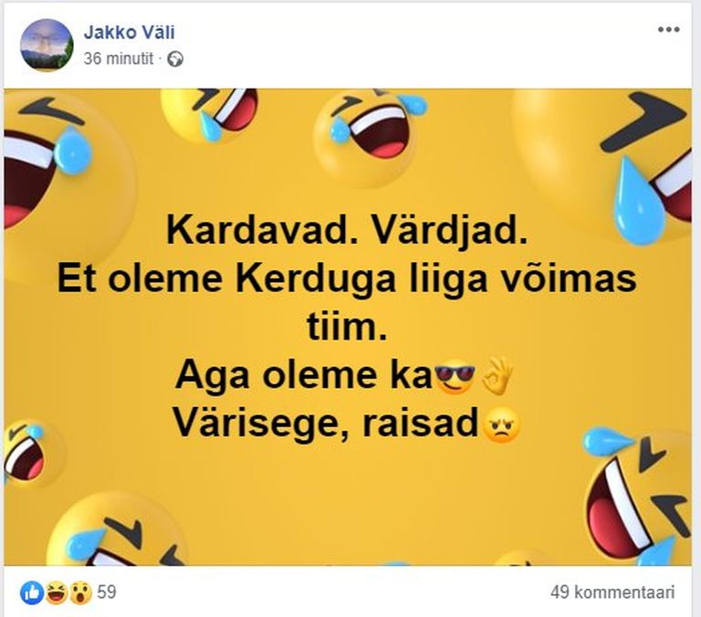 Jakko Väli solvangud sotsiaalmeedias.
