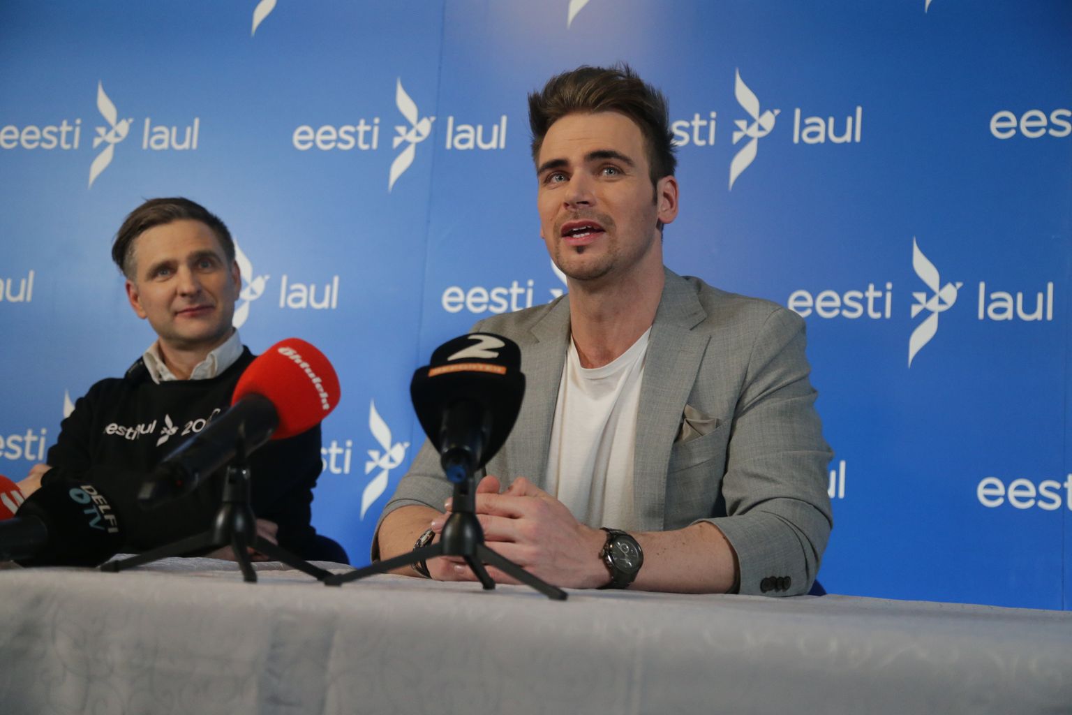 Уку Сувисте на пресс-конференции победителя Eesti Laul 2020