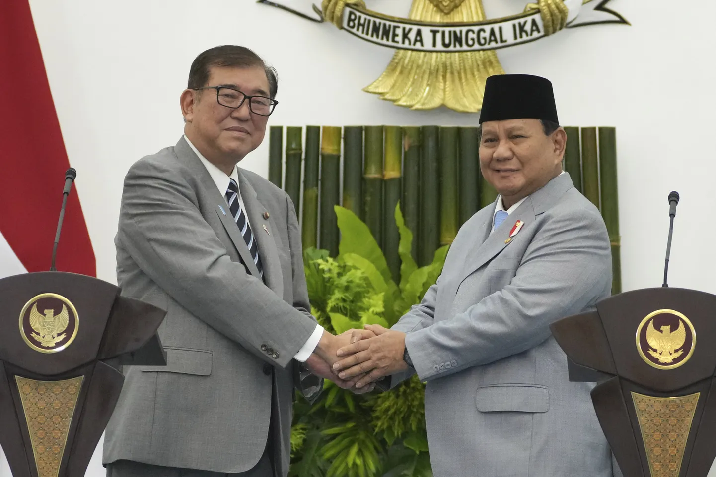 Jaapani peaminister Shigeru Ishiba ja Indoneesia president Prabowo Subianto. 11. jaanuar 2025.
