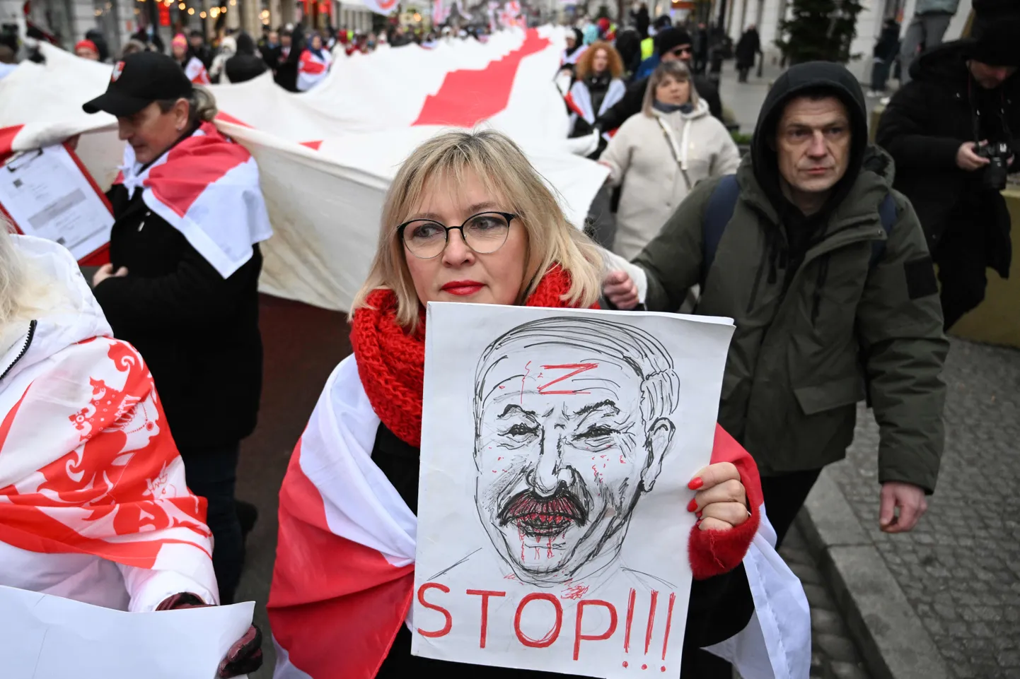 Акция протеста против выборов в Беларуси, прошедшая в Варшаве
