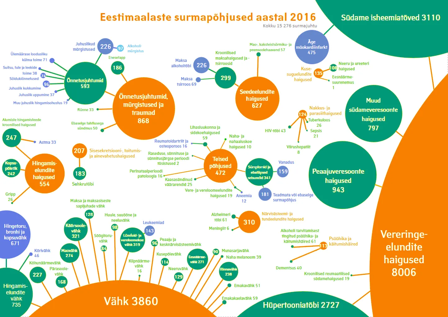 2016. aasta surmapõhjuste statistika.