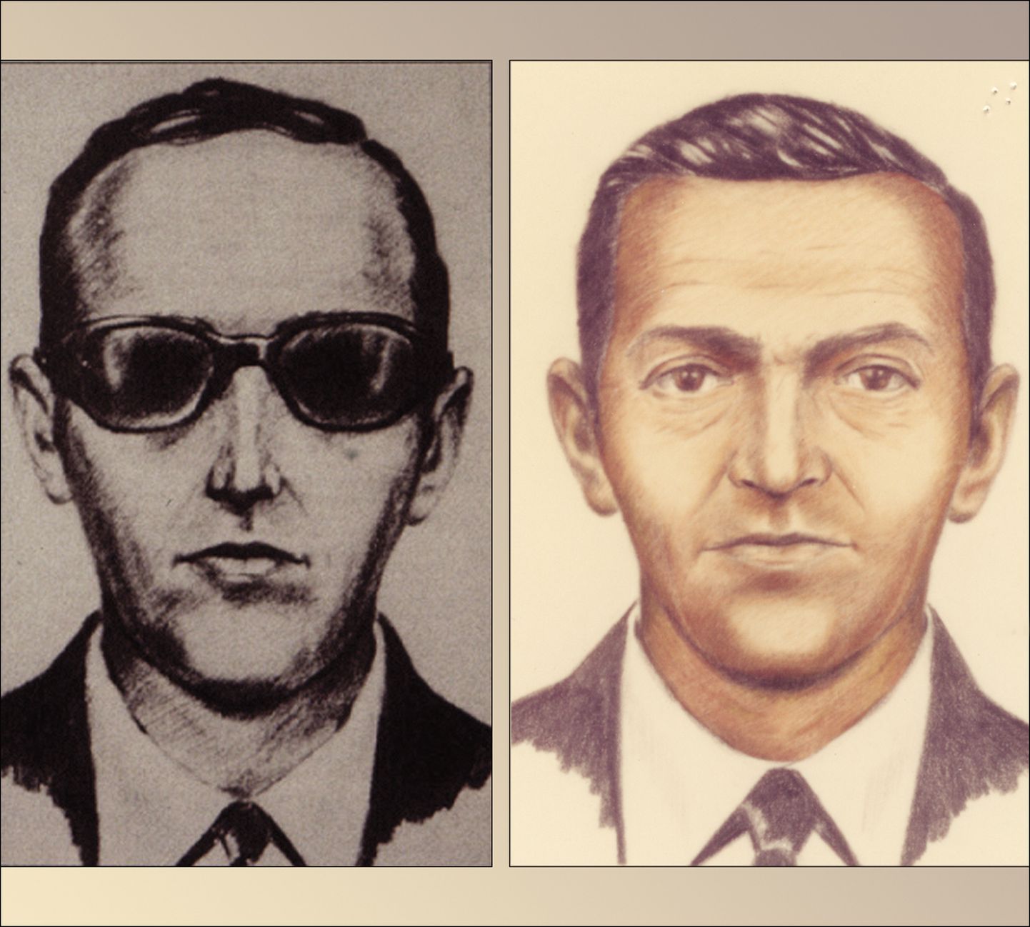 FBI avaldatud joonistused DB Cooperist, kes kasutas valenime, kaaperdas 1971 lennuki ja nõudis 200 000 dollarit