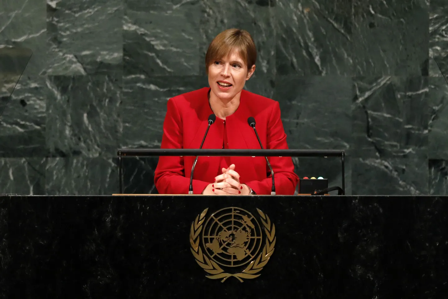 Kersti Kaljulaid pidas septembris ÜRO peaassamblee avaistungil kõne.
