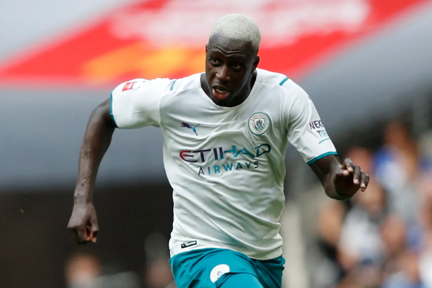 Benjamin Mendy 2021. aastal Manchester City särgis.