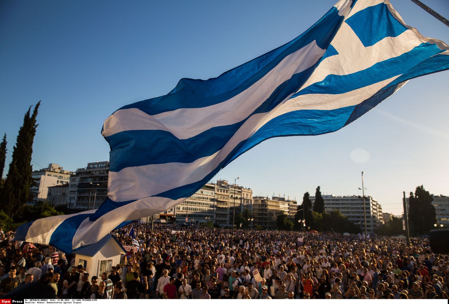 Meeleavaldused kolmapäeval Kreekas Alexis Tsiprase vastu.