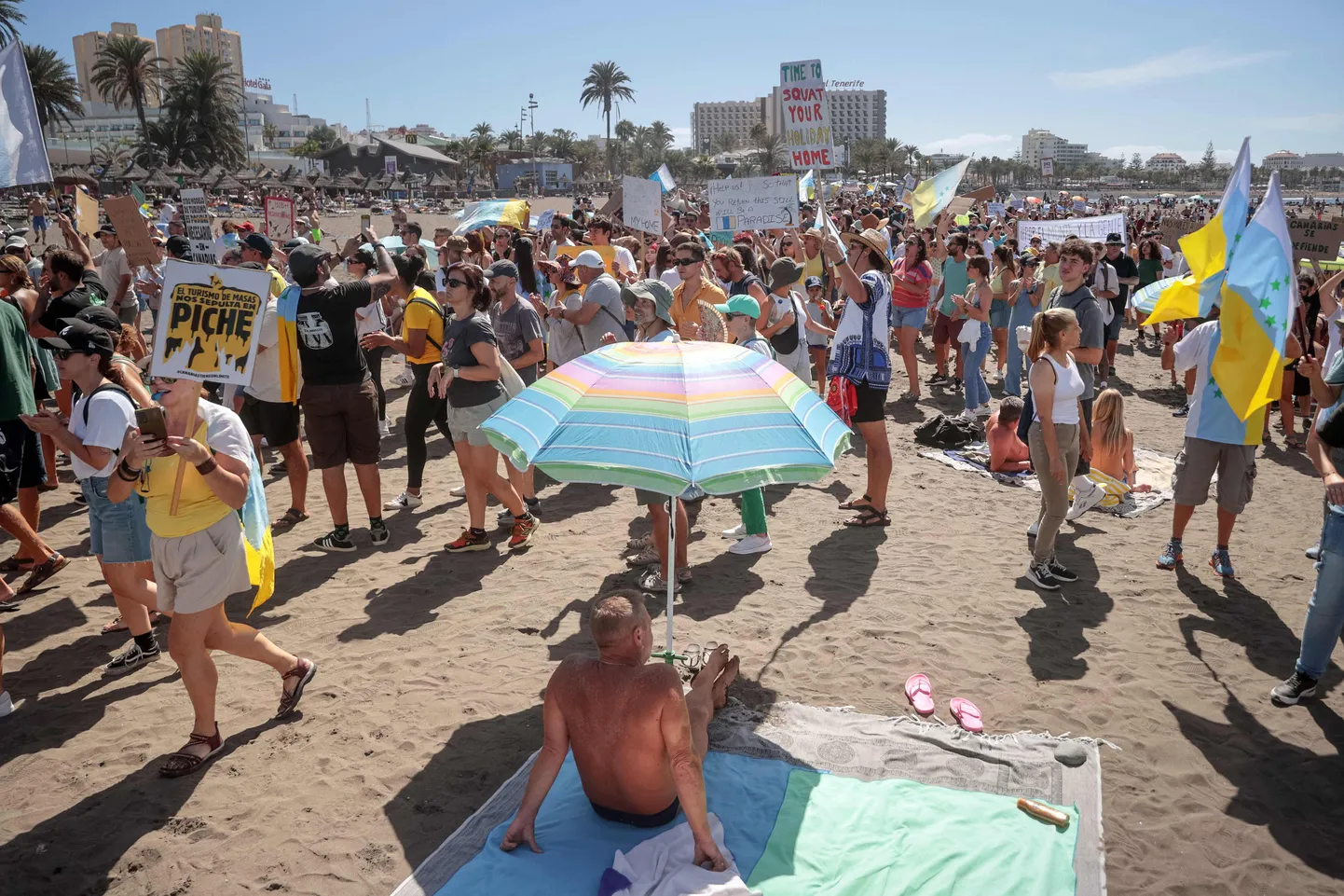 20. oktoobril toimunud protest massiturismi vastu, Tenerife.