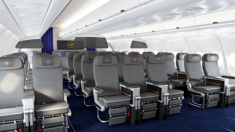 Lufthansa praegu pakutav Premium Economy klass Airbus 340 lennukis.