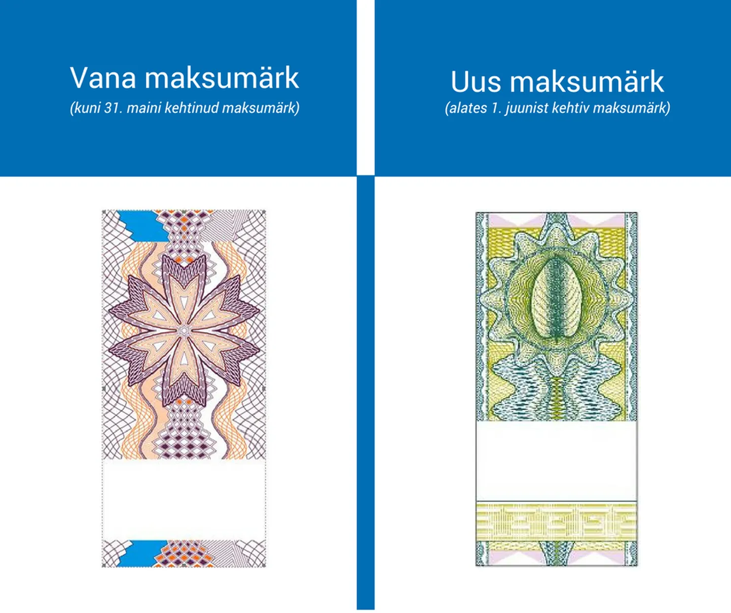 Vana ja uus maksumärk.