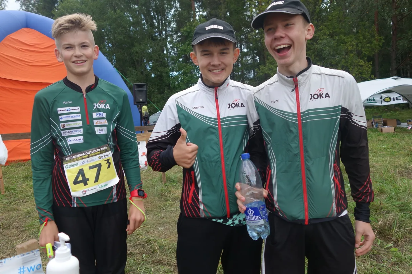 Järvamaa orienteerumispäevakute MII klassi esikolmik: Raiko Alliksaar, Maarius Kotsulim, Henri Perillus.