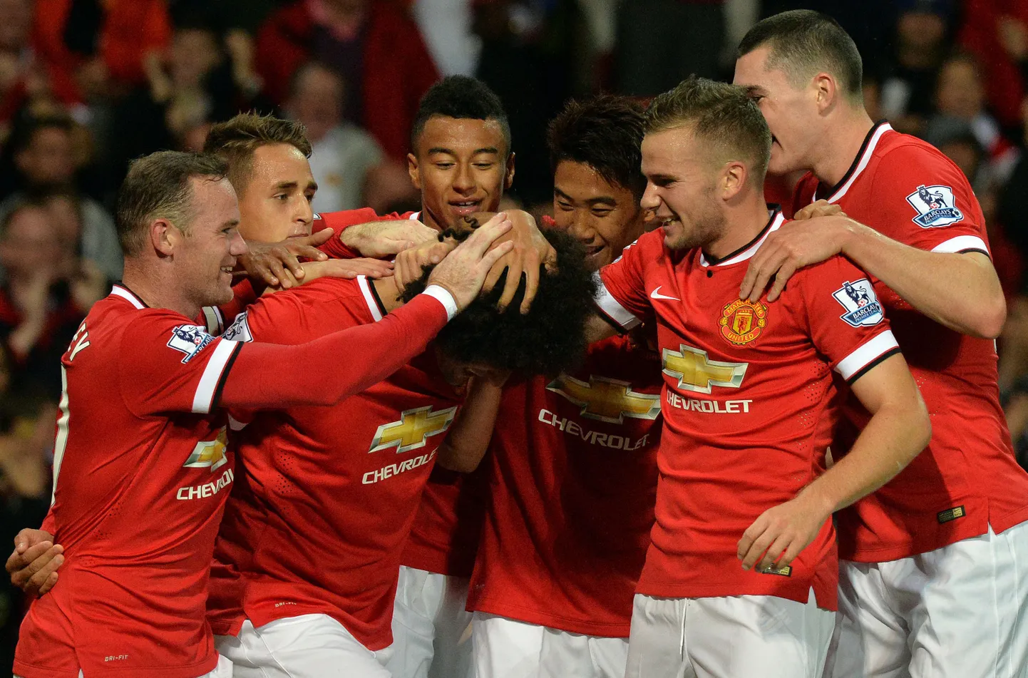Võidukas Manchester Unitedi meeskond.