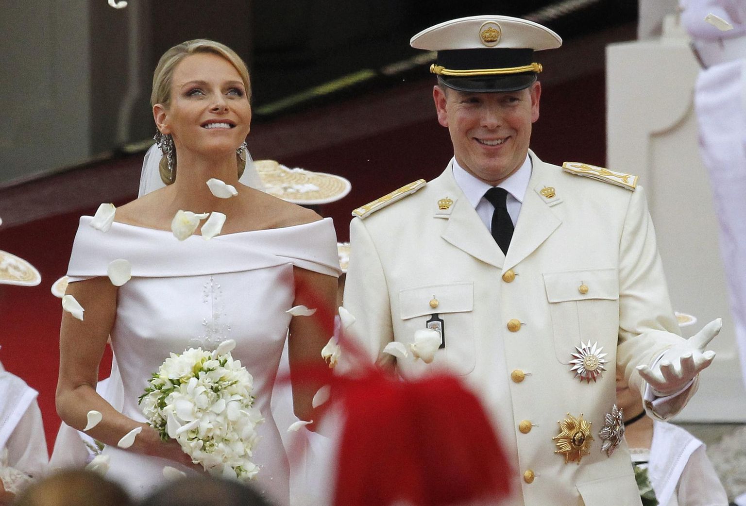 Vürstinna Charlene ja vürst Albert pulmapäeval, 2. juulil 2011. 