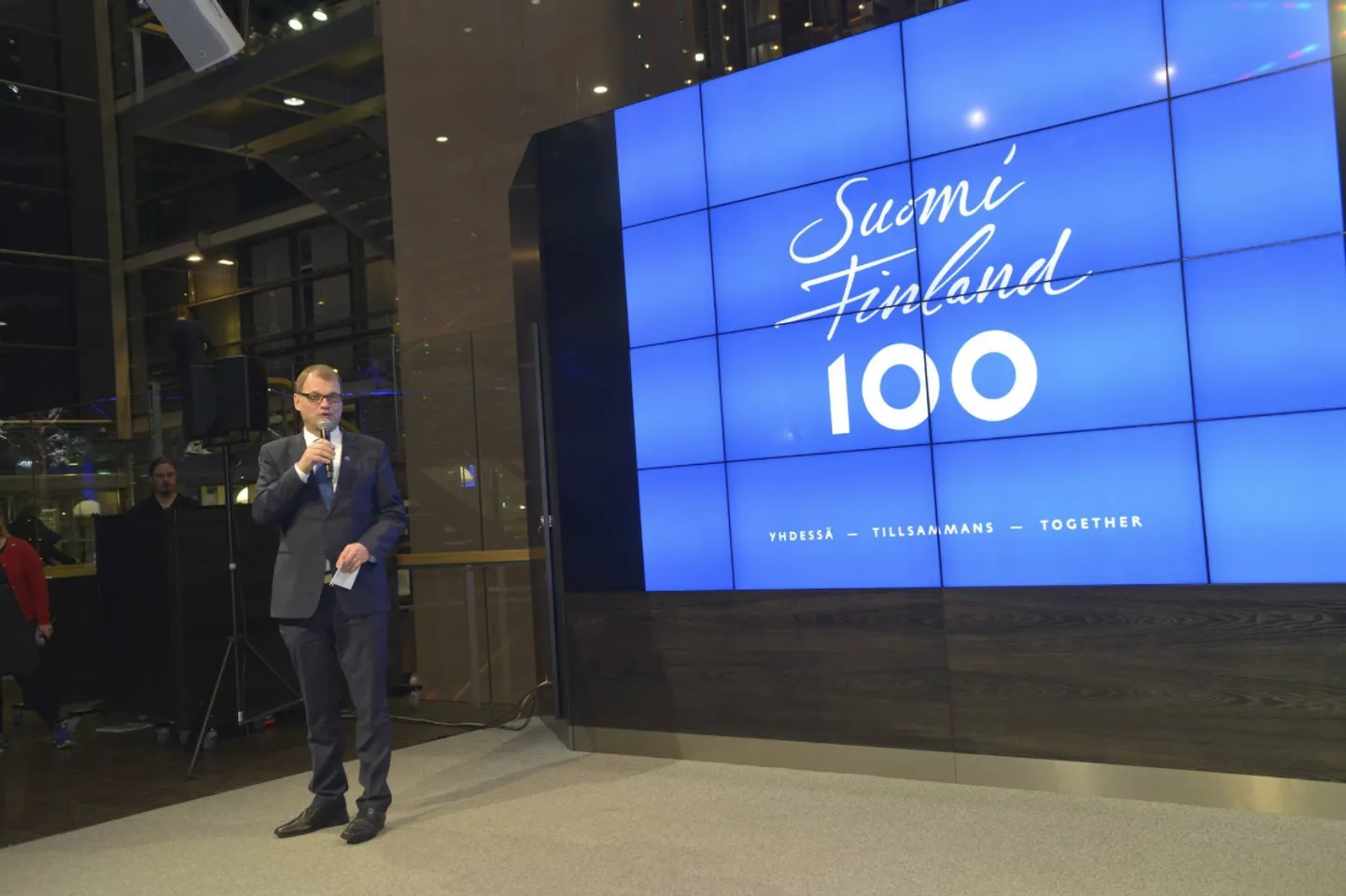 Peaminister Juha Sipilä Soome 100 –juubeliaasta avaüritusel Helsingis 31.12.2016.