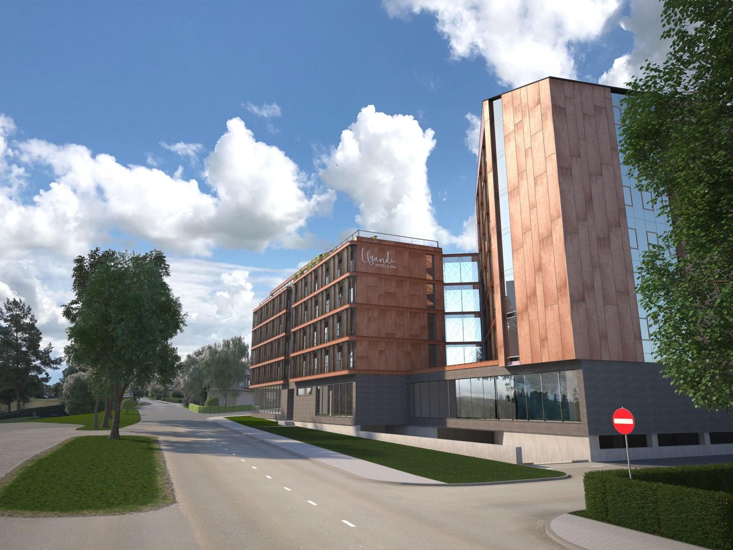 Säärane võib tulevikus välja näha spaahotell Otepää linnasüdames: Ugandi Capital OÜ lisatud 3D-joonis detailplaneeringu algatamise avaldusele. 
