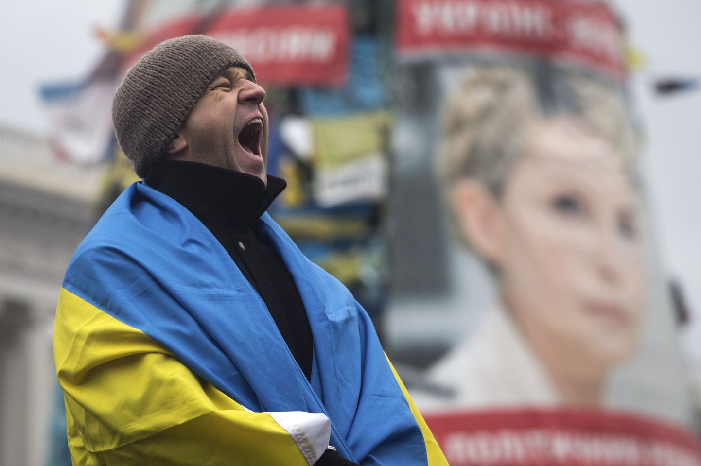 Kiievi Iseseisvue väljakul kogunevad endiselt eurointegratsiooni pooldajad.