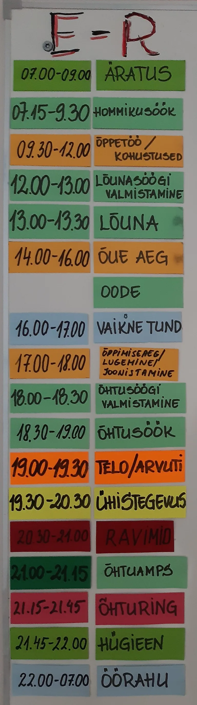 Päevakava.