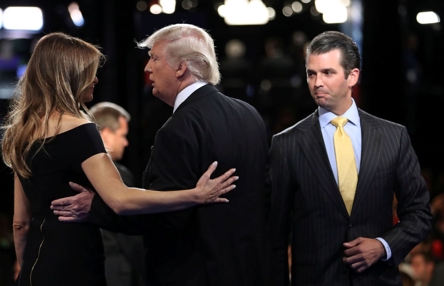 Donald Trump jr koos oma isa, USA president Donald Trumpi ja tolle abikaasa Melania Trumpiga.