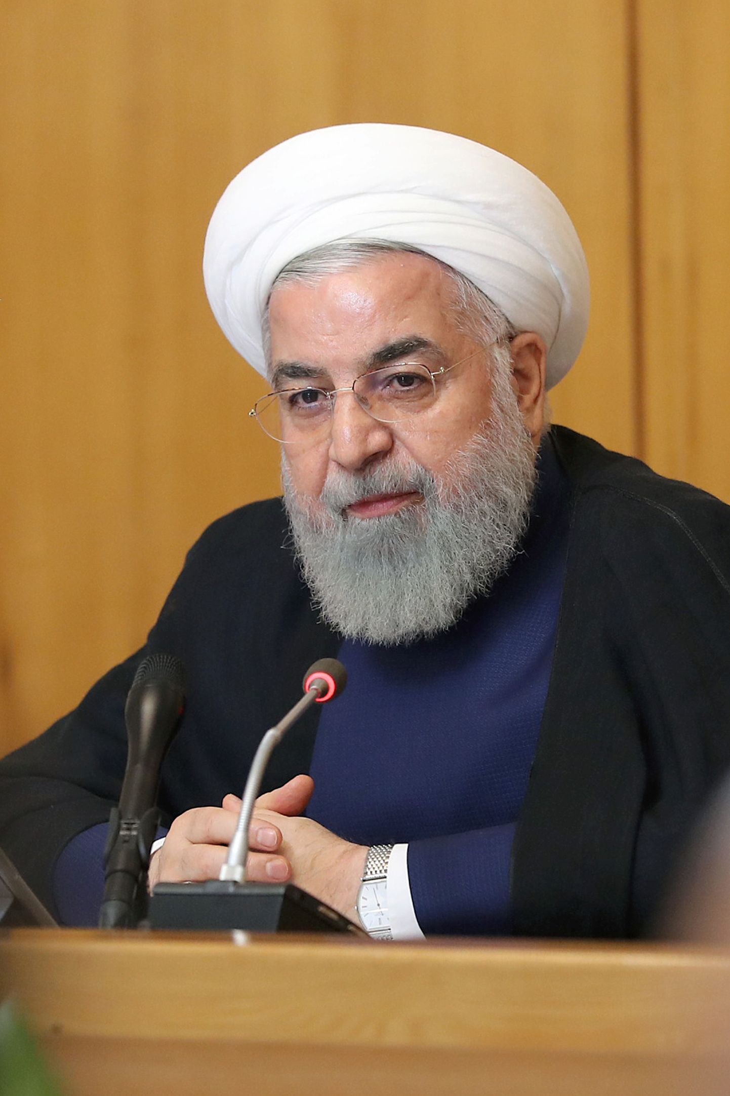 Iraani president Hassan Rouhani 29. mail Teheranis valitsuse istungil.