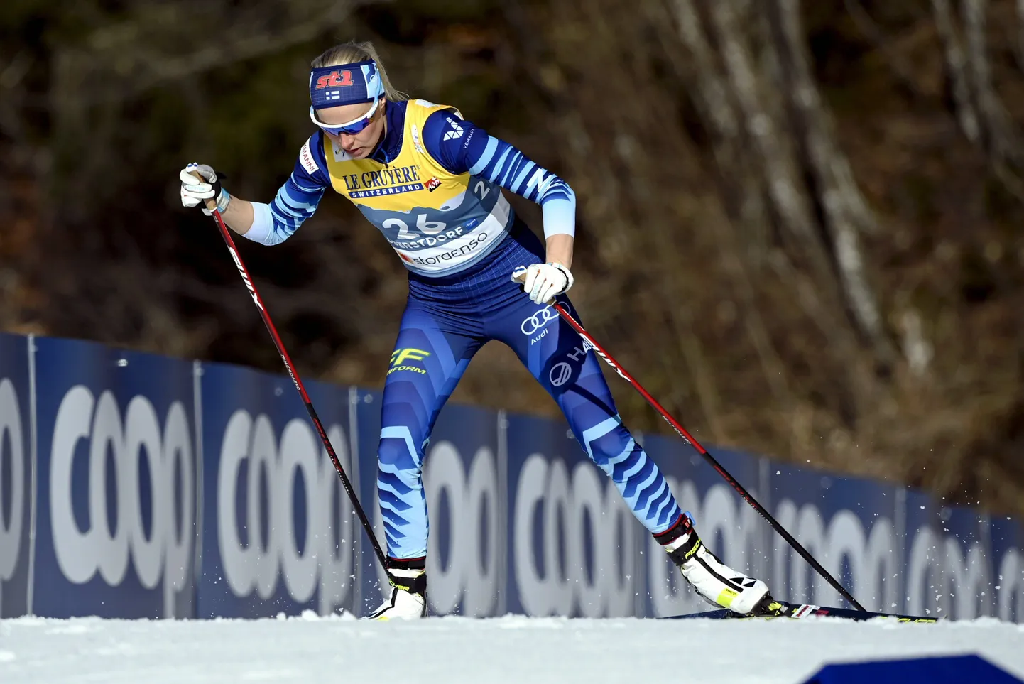 Anne Kyllönen põhja suusaalade MMil Oberstdorfis.