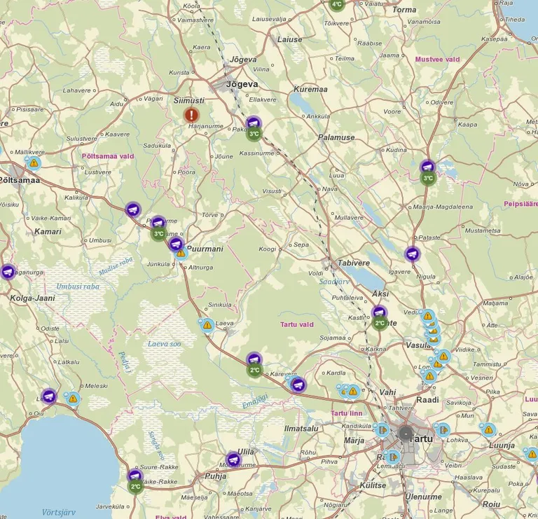 Jõgevamaal oli liiklusele suletud lõik Siimusti-Härjanurme teel.