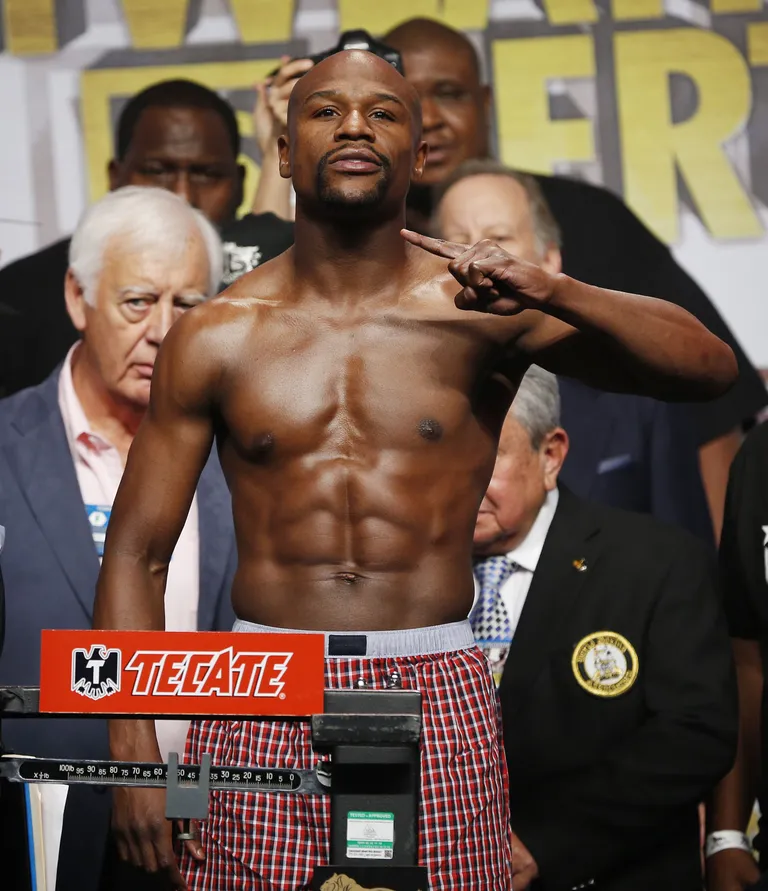 Floyd Mayweather jr. tänase matši eel. Foto: