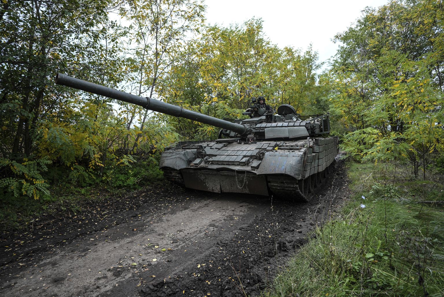 Ukraina armee tank. (AP Photo/Inna Varenytsia)