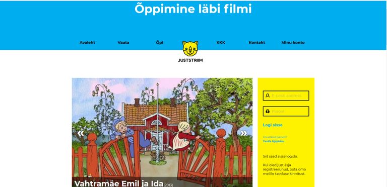 PÖFFI õpikeskkond "Õppimine läbi filmi" - www.juststriim.com.