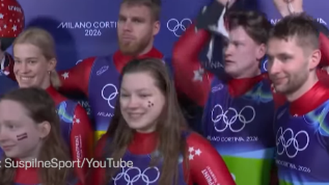 VIDEO ⟩ Kamaniņu sportisti no Latvijas un Ukrainas pauž atbalstu diskvalificētajam Heraskevičam