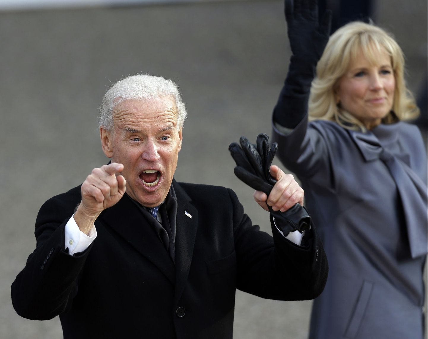 USA asepresident Joe Biden koos abikaasa Jilliga Barack Obama üleeilsel inauguratsioonitseremoonial.