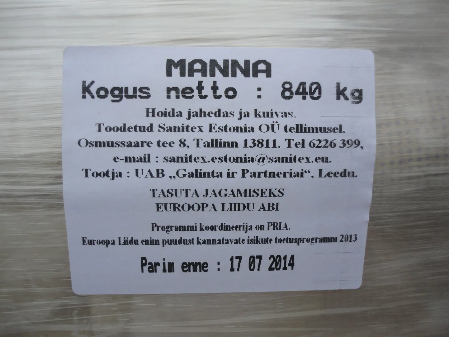Järvamaale saabus 140 tonni Euroopa Liidu toiduabi
