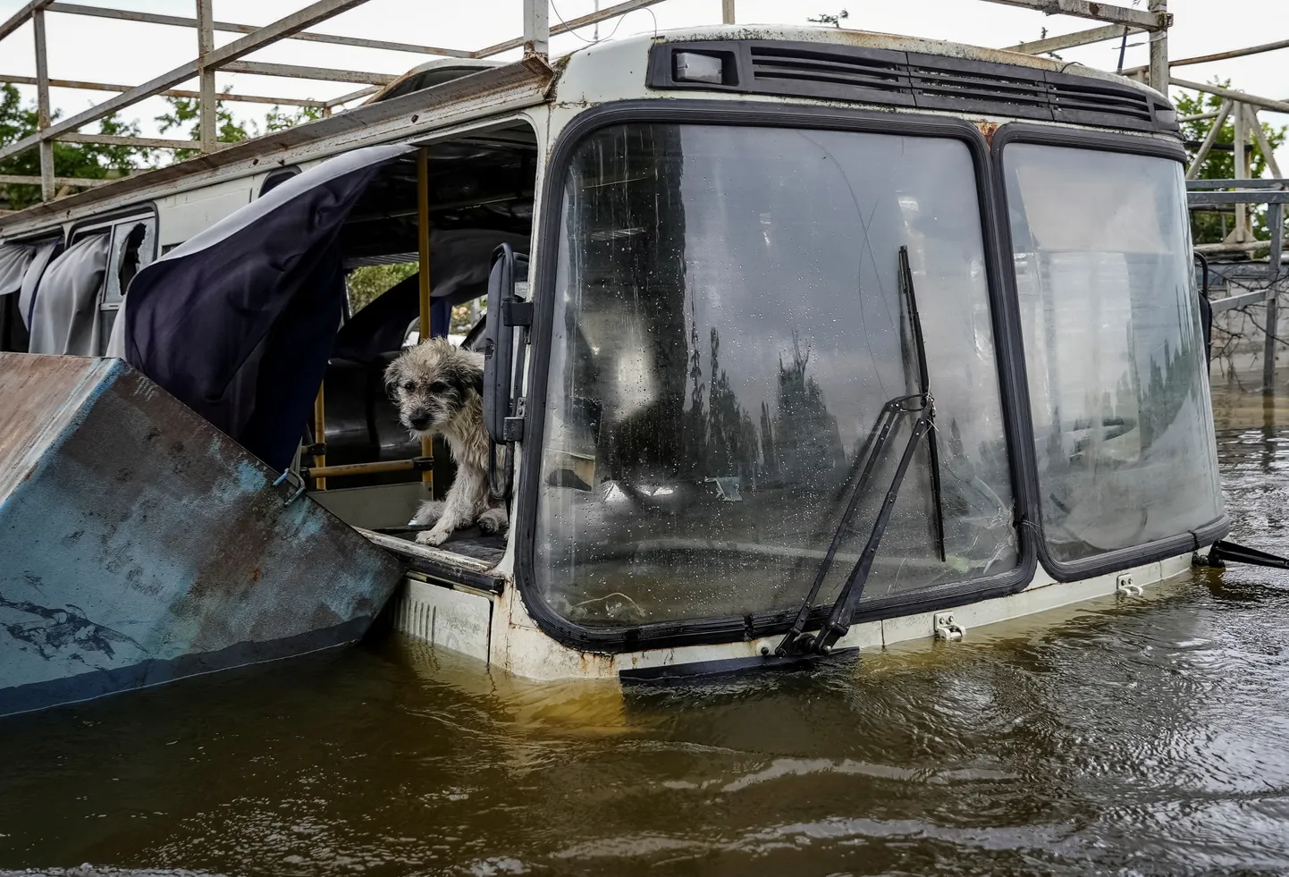 Kahhovka tammi õhkimise järel Hersonis.