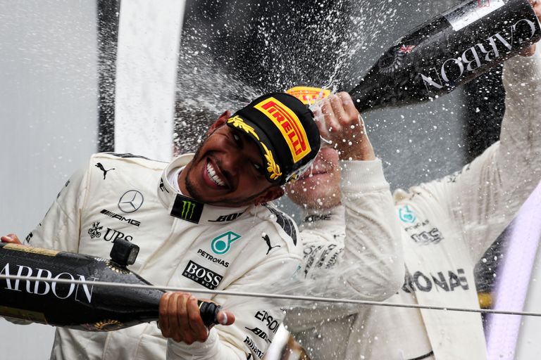 Silverstone'i GP: võitja Lewis Hamilton ja teisena lõpetanud Valtteri Bottas