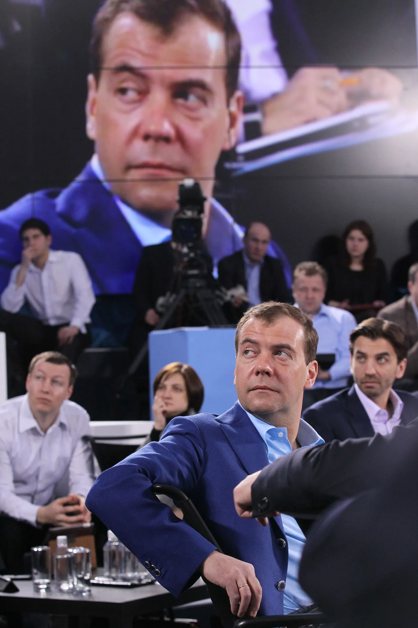 President Dmitri Medvedev täna Skolkovo ärikoolis.