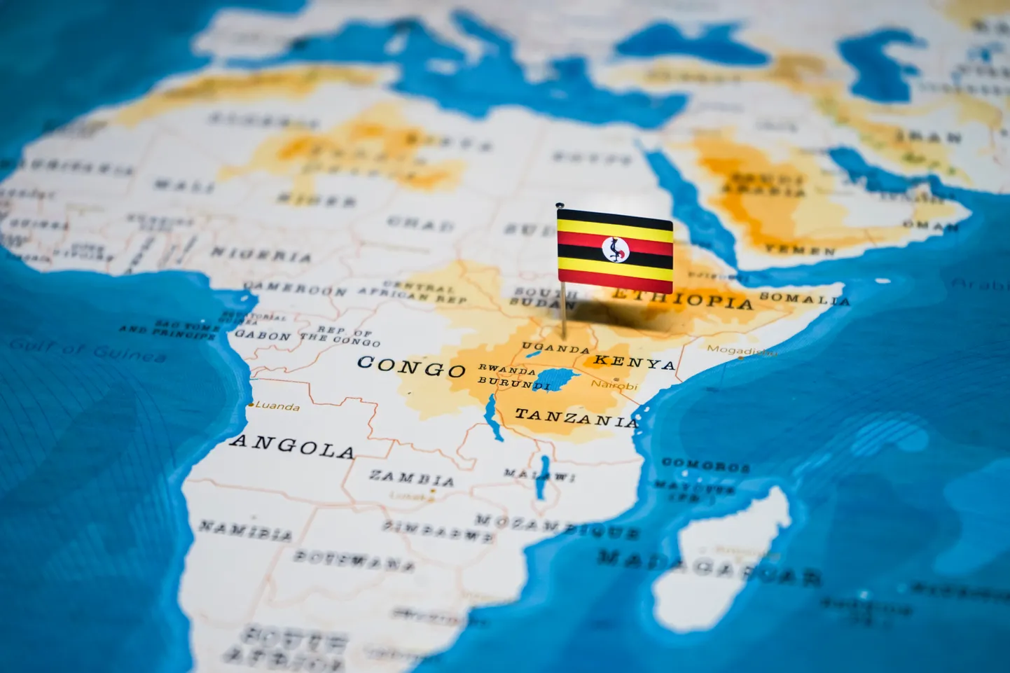 Uganda kaardil.