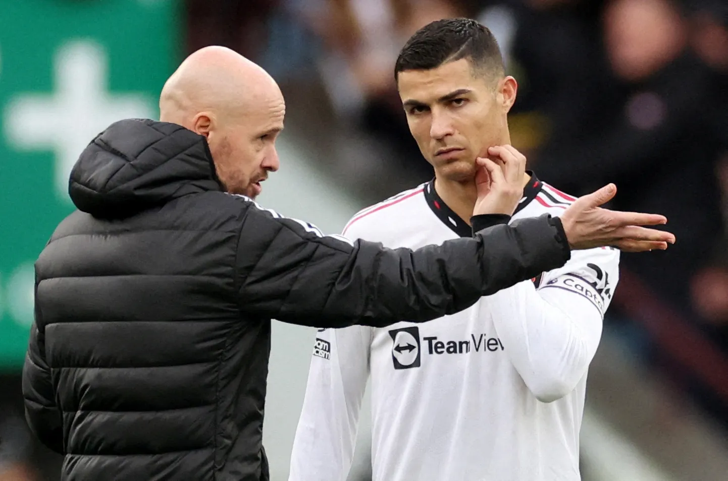 Erik ten Hag (vasakul) ja Cristiano Ronaldo.