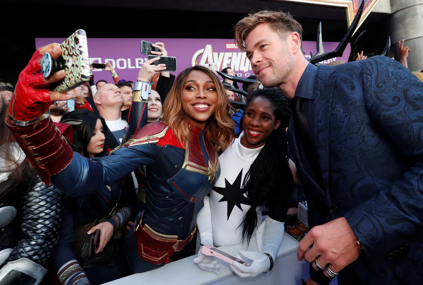 Chris Hemsworth filmi «Tasujad: Lõppmäng» esilinastusel