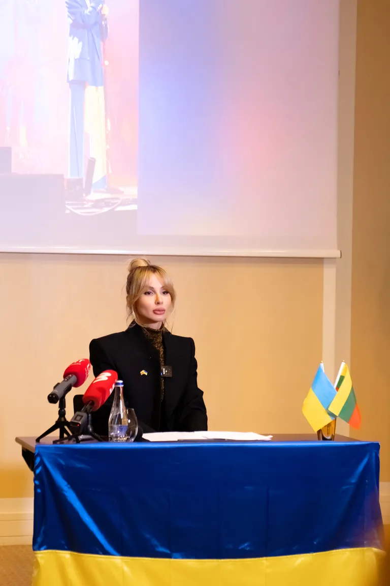 Светлана Лобода на пресс-конференции в Вильнюсе
