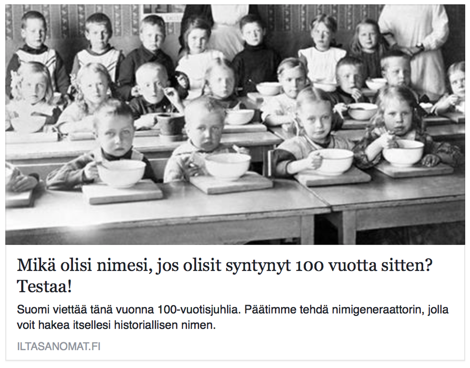 Lapsepõlv Soomes 100 aastat tagasi