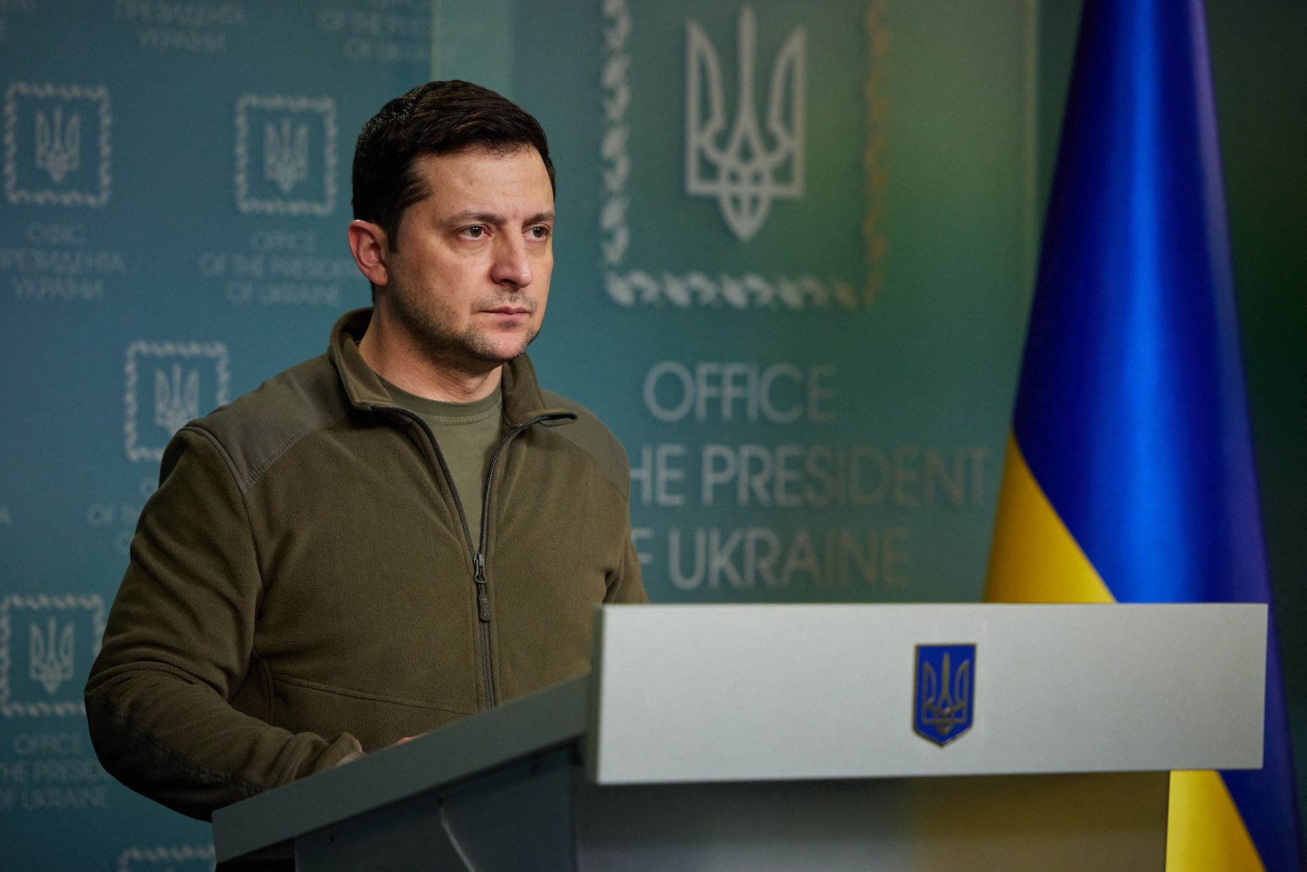 Ukraina presidendi Volodõmõr Zelenskõi pöördumine Kiievis rahva poole 25. veebruaril. Venemaa rünnak Ukrainale algas 24. veebruaril
