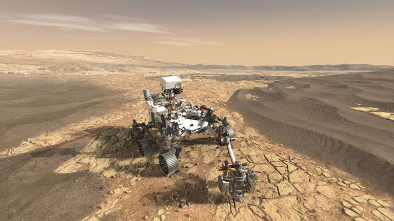 NASA arvutijoonistus uuest Marsi kulgurist, mis sai nimeks Perseverance.