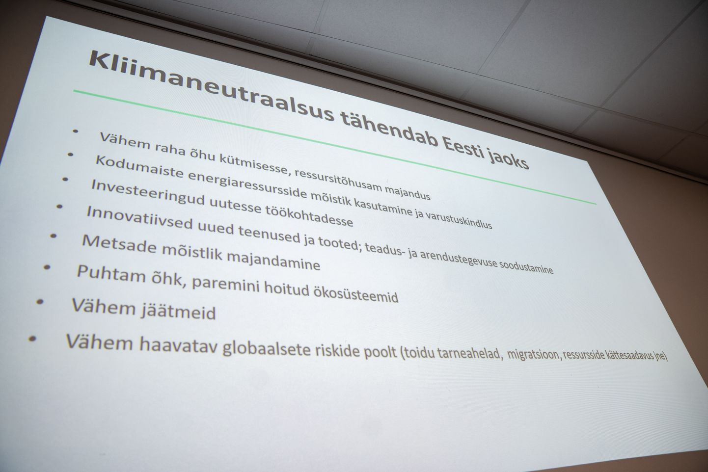 Презентация климатического отчета в Таллинне.