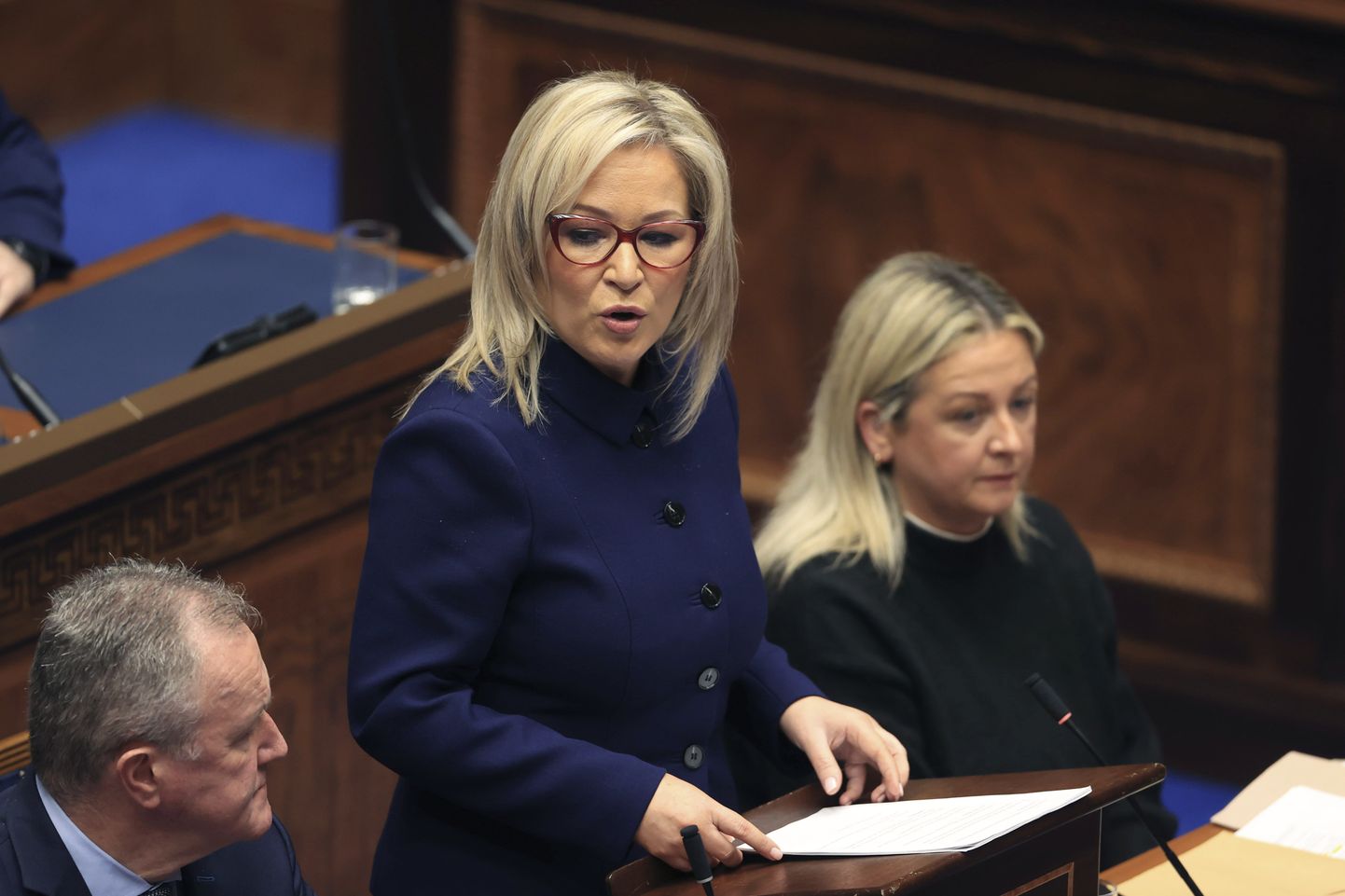 Sinn Féini asepresident Michelle O'Neill Põhja-Iirimaa parlamendis. 3. veebruar 2024.