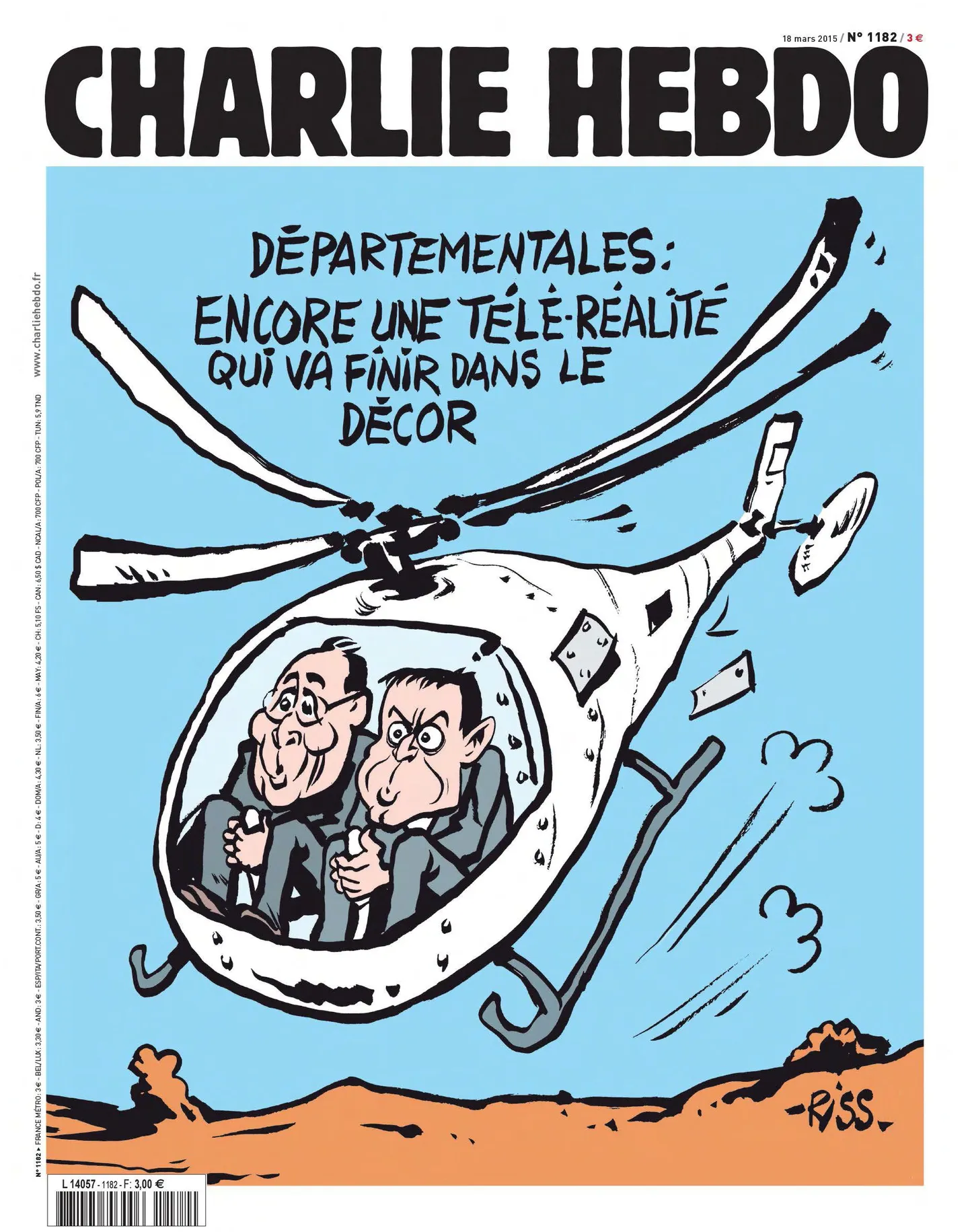 Charlie Hebdo 18. märtsi numbri esikaas.
