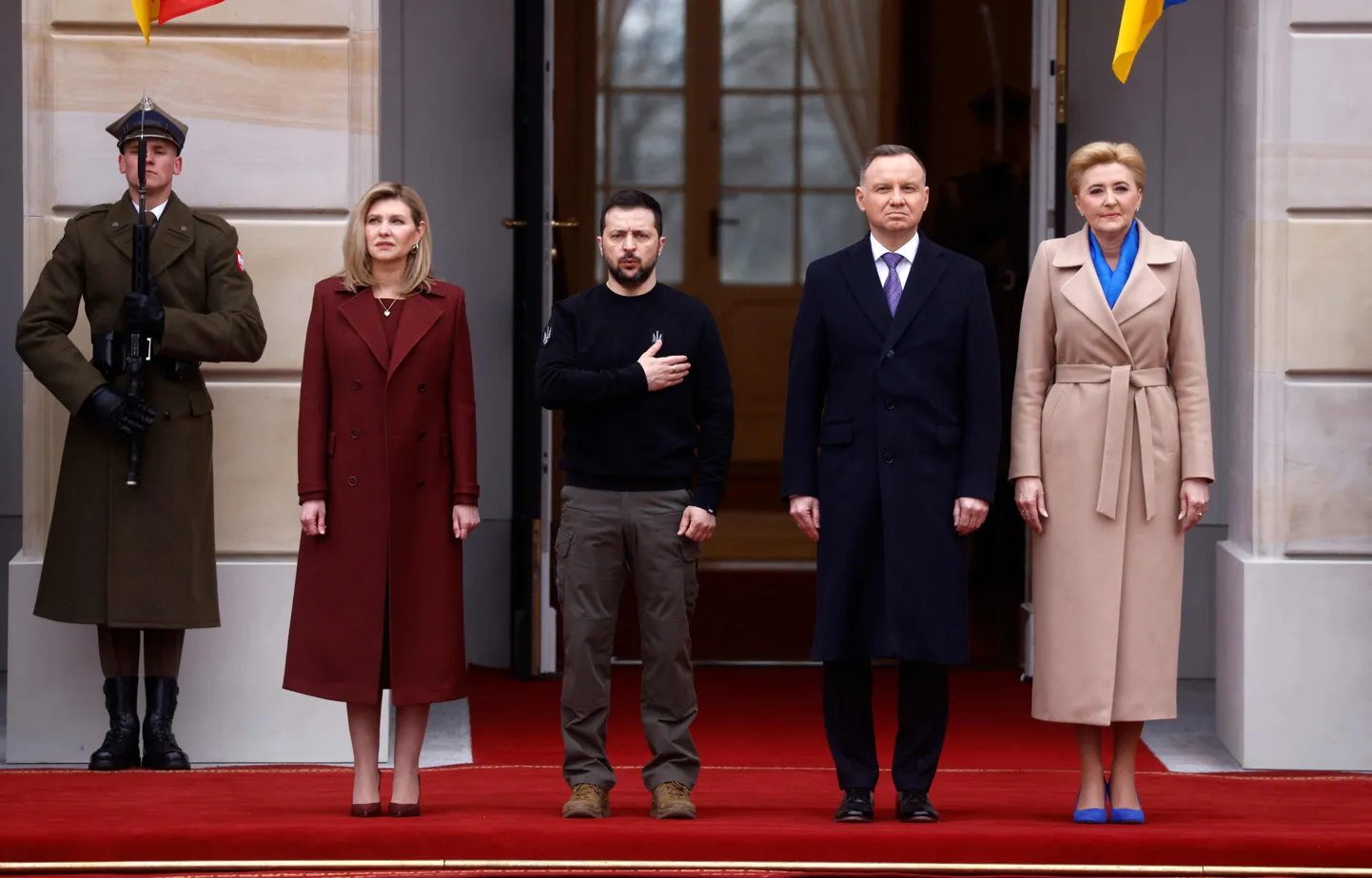 Первая леди Украины Елена Зеленская, президент Украины Владимир Зеленский, президент Польши Анджей Дуда и первая леди Польши Агата Дуда.