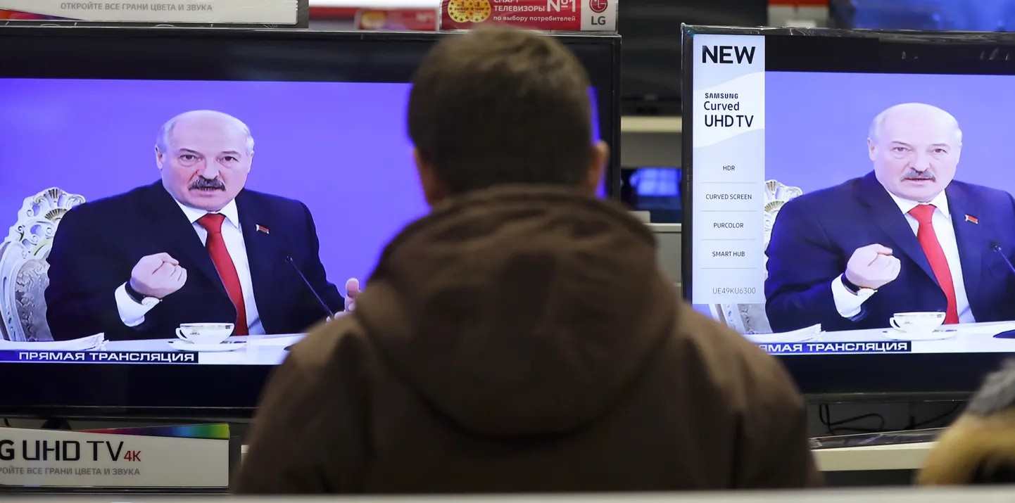 Valgevene president Aleksandr Lukašenka televiisoris.