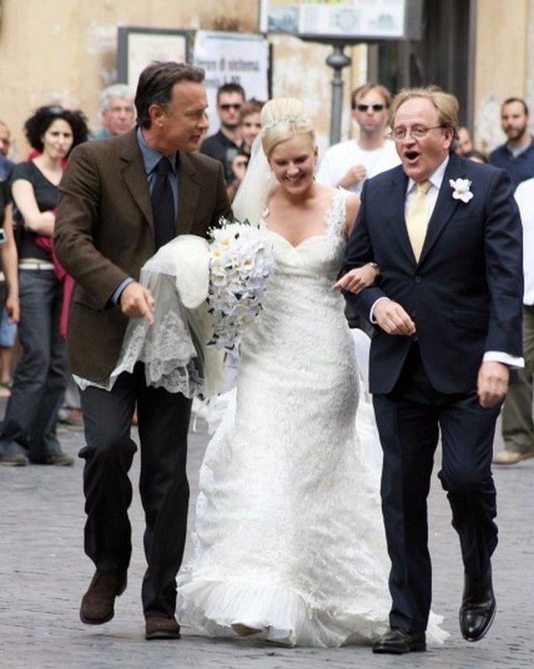 Том Хэнкс оказался на свадьбе этой пары, когда был в Риме на съемках фильма «Ангелы и демоны»