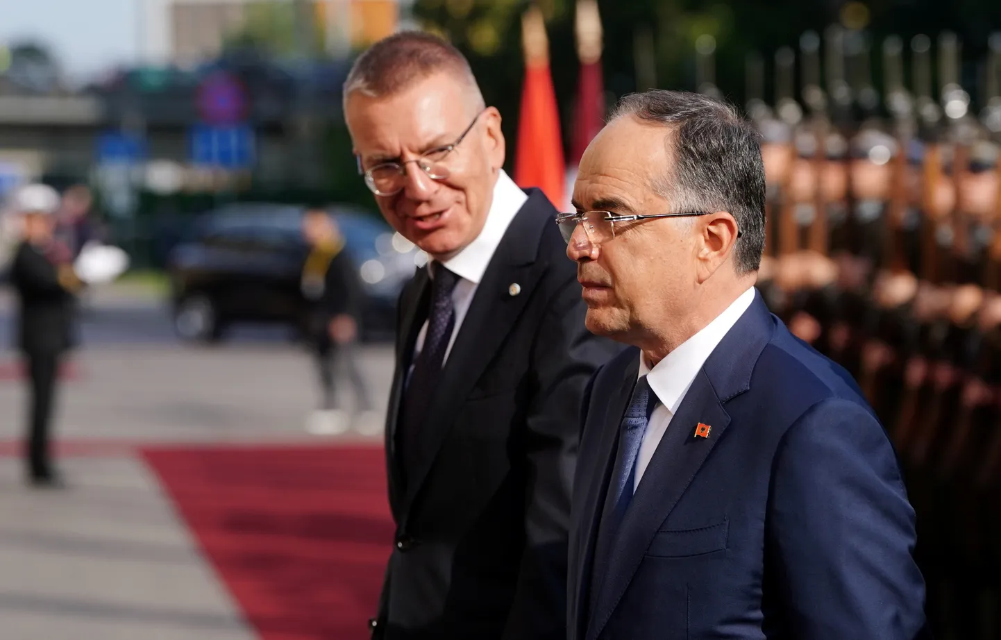 Президент Латвии Эдгар Ринкевич и президент Албании Байрам Бегай