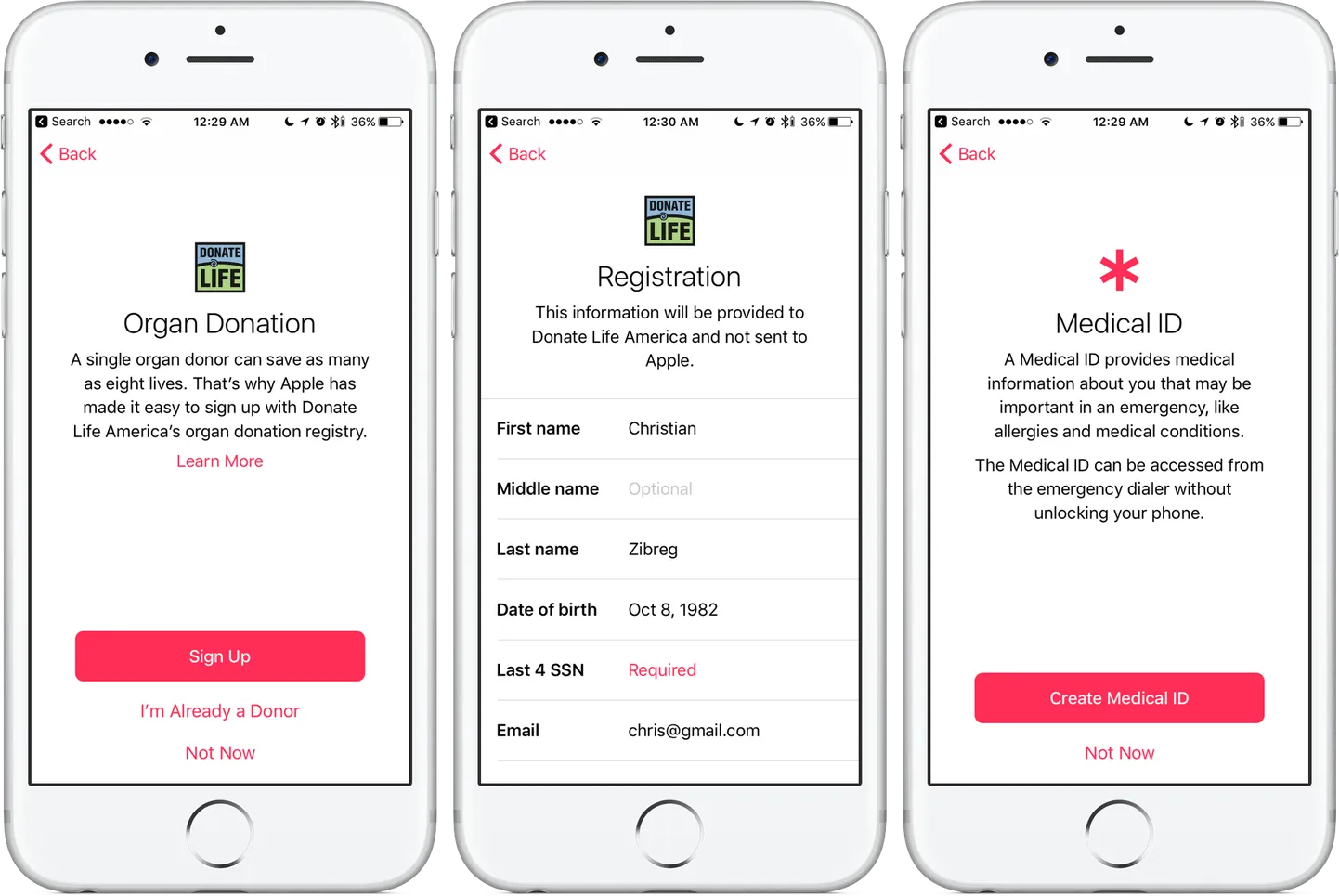 Uus iOS 10 operatsioonisüsteem toob olulise doonorlusega seotud täienduse ka terviserakendusse Health.