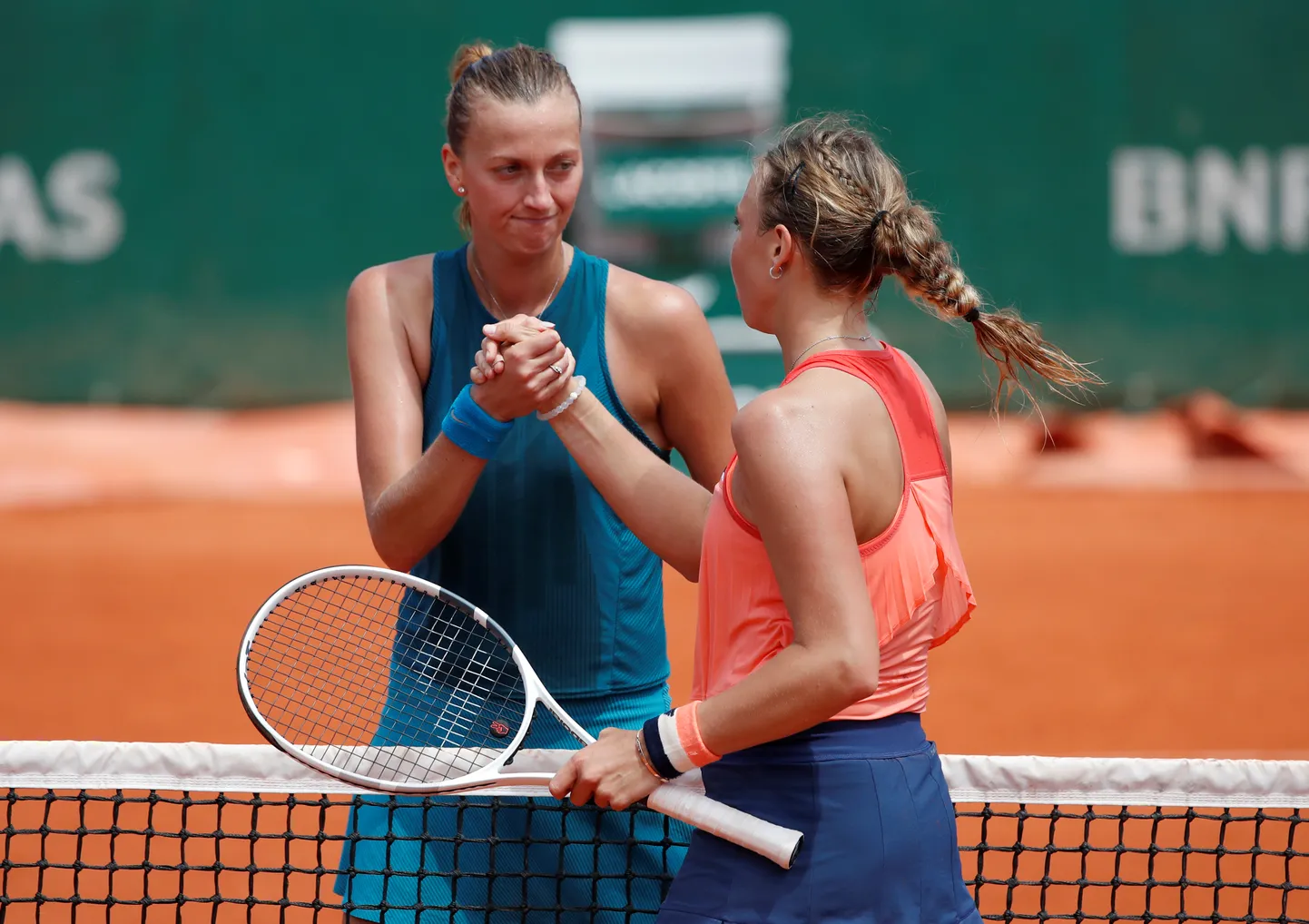 Anett Kontaveit ja Petra Kvitova suvistel Prantsusmaa lahtistel.