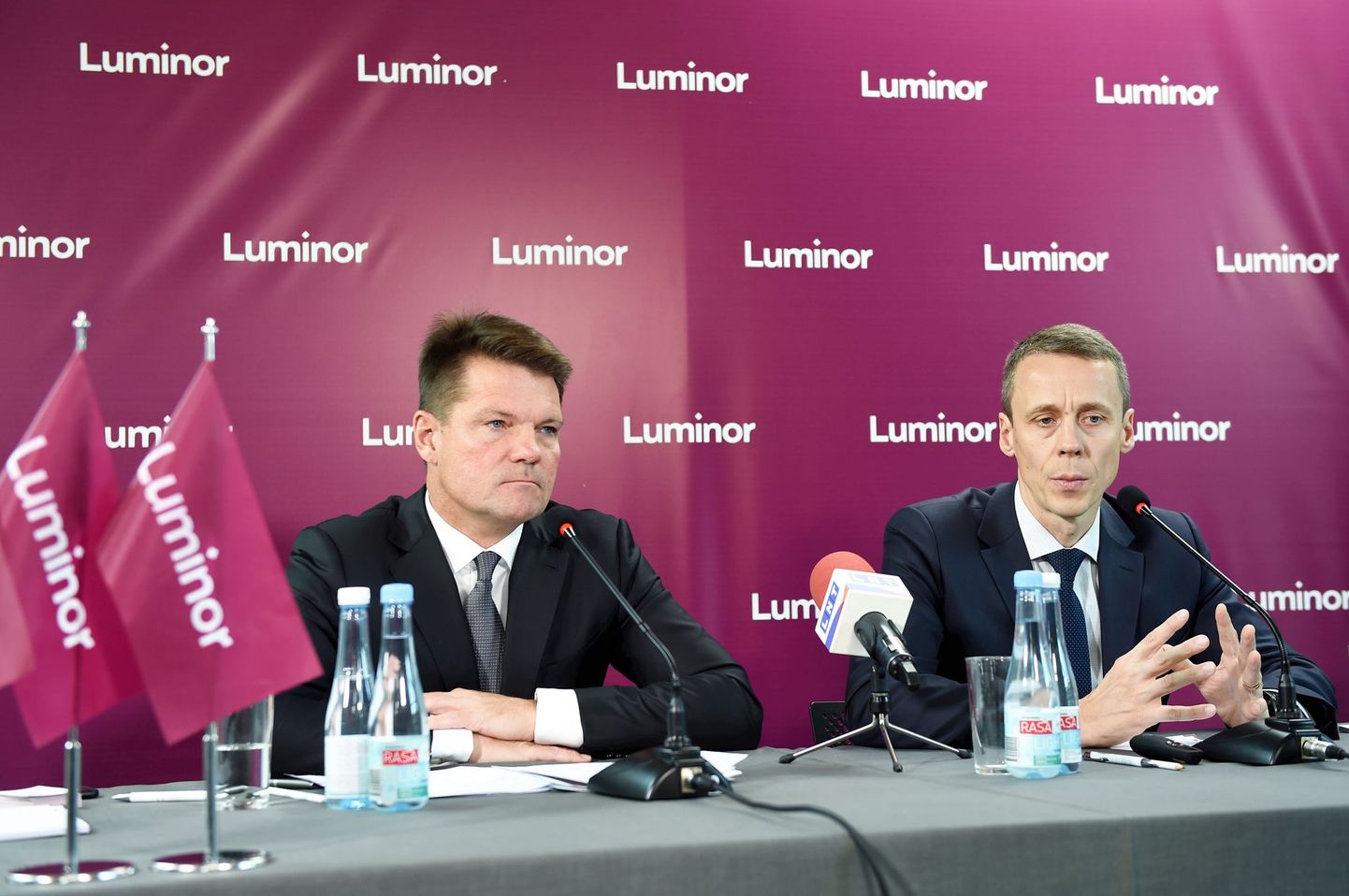 Luminor Groupi nõukogu esimees Nils Melngailis (vasakul) ja juhatuse esimees Erkki Raasuke.