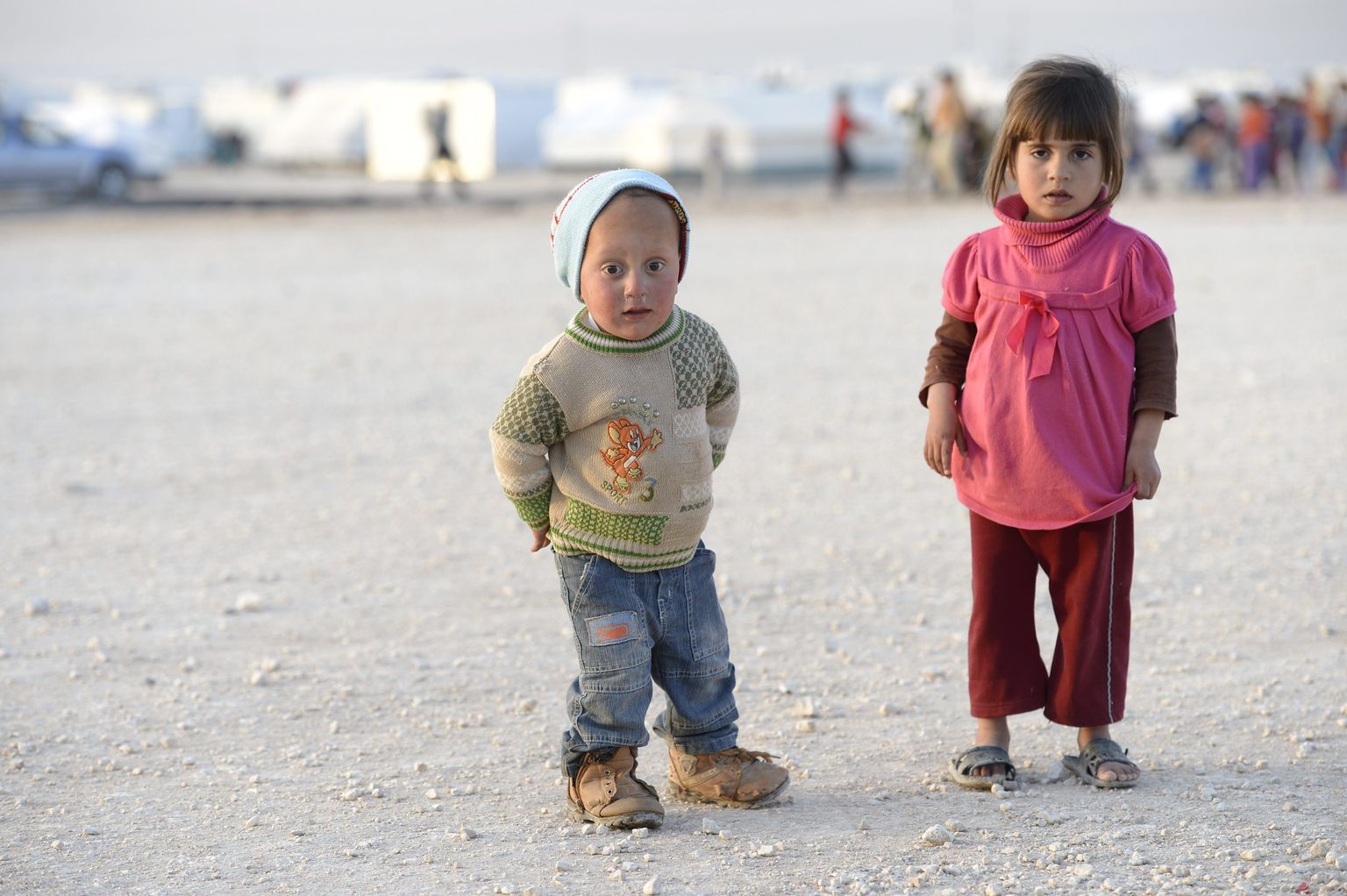 Süüria põgenikud Zaatari põgenikelaagris Jordaanias.